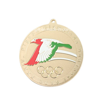 Medalla de metal olímpica de paloma para el premio